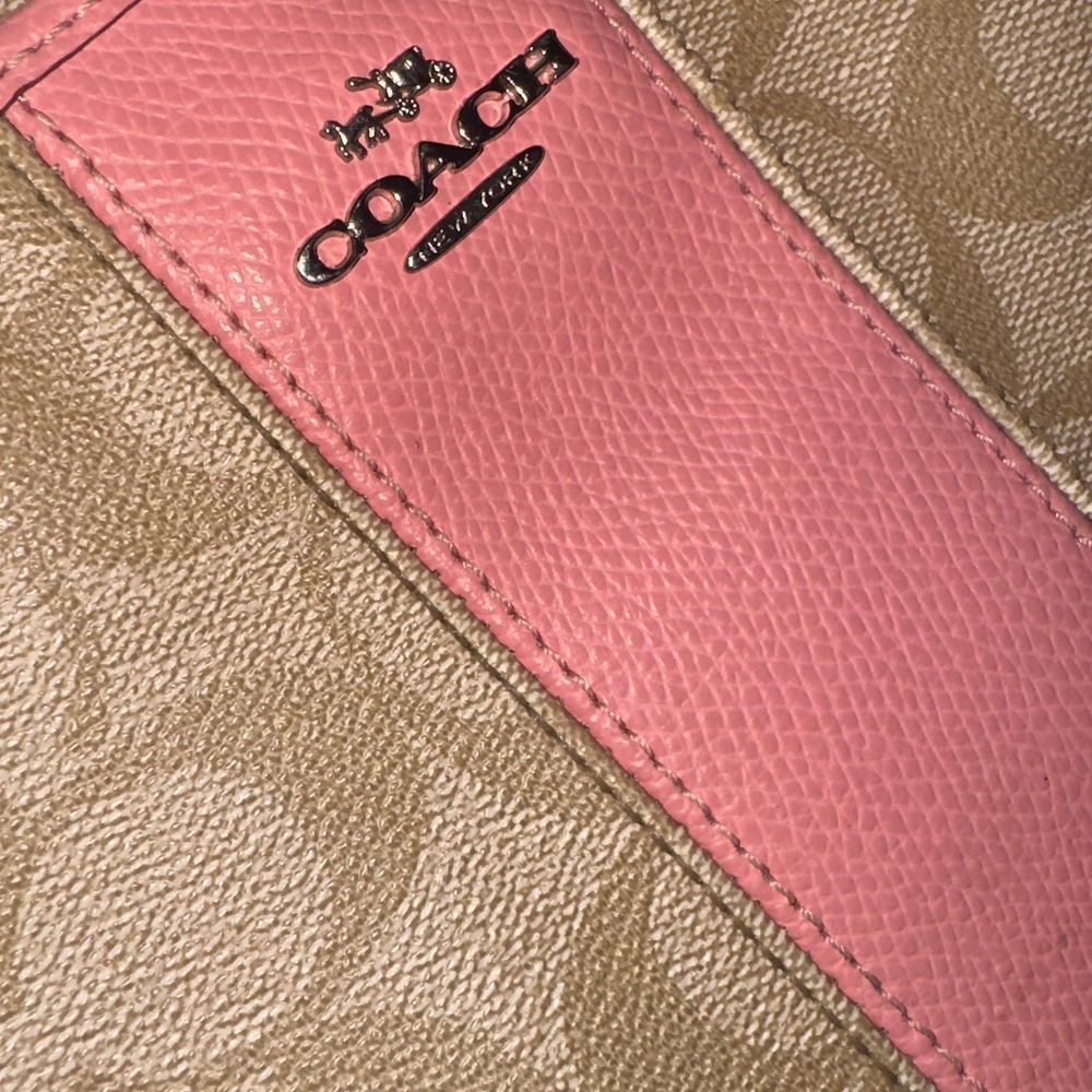 Coach Pink and Beige Shoulder Bag